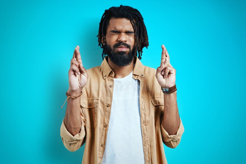 Young African man in casual clothing