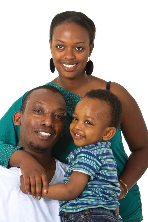 Young afro american family