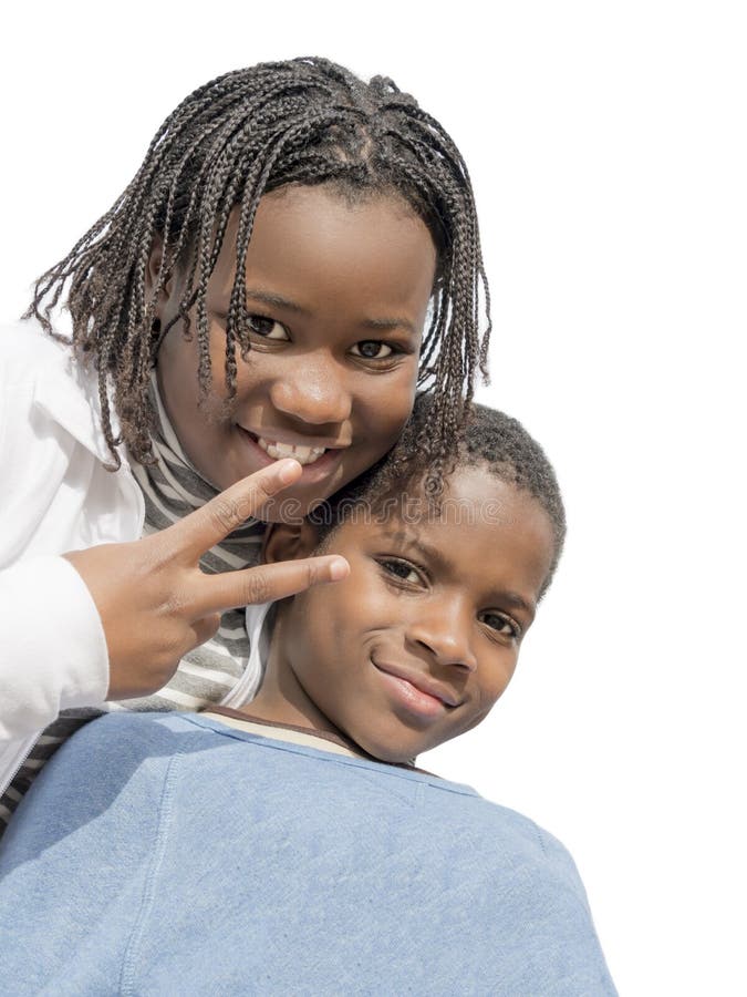 Young Afro Girl And Boy Isolated Stock Image Image Of Education Group