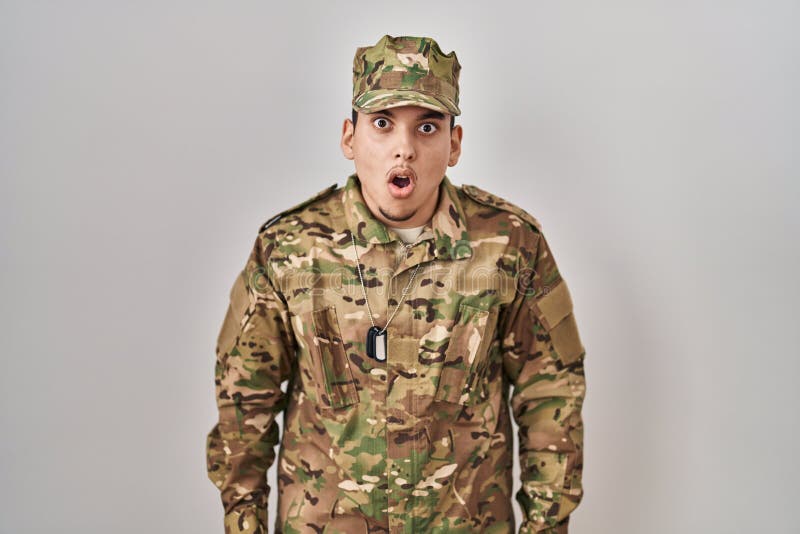 scared shell-shocked soldier in uniform, war and