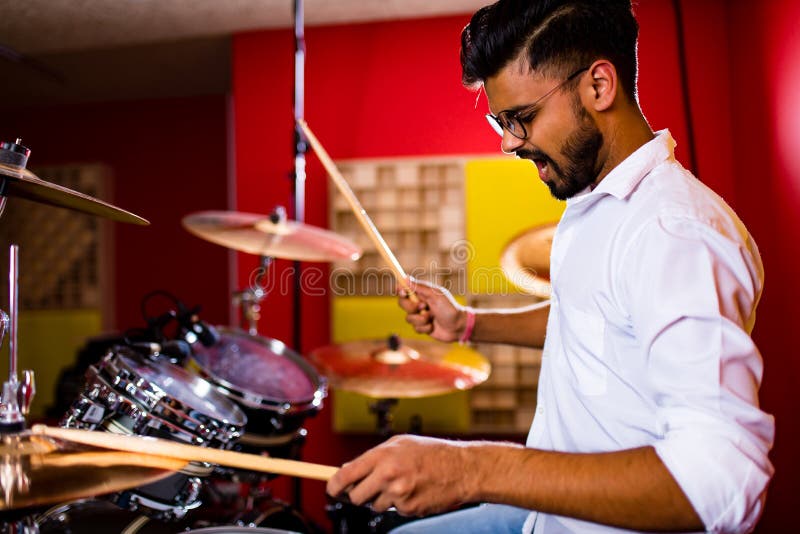 Young Arabic Man in a Professional Recording Studio Stock Image Image