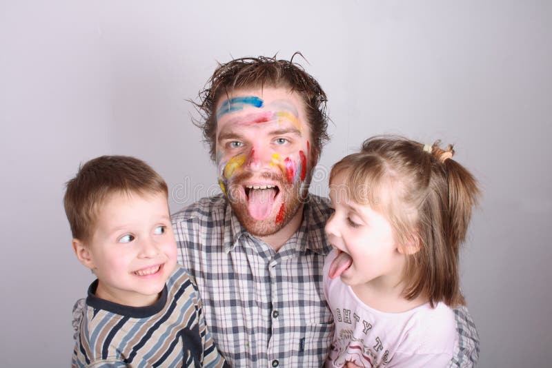 Young artist and his kids