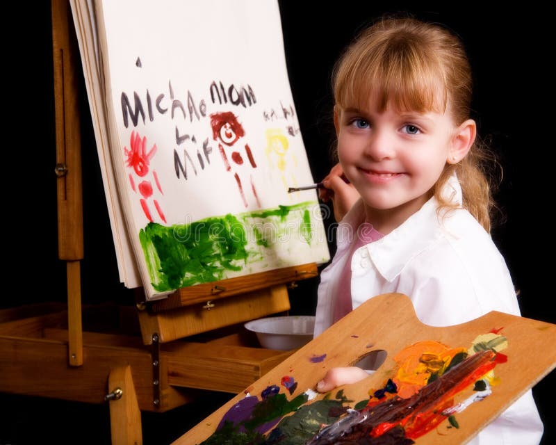 Young Artist at Work stock photo. Image of easel, paints 3539606