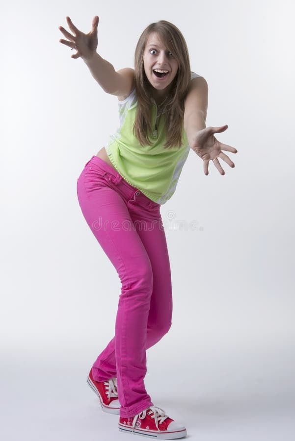 Crazy and excited girl stock image. Image of cozy, female 30049455