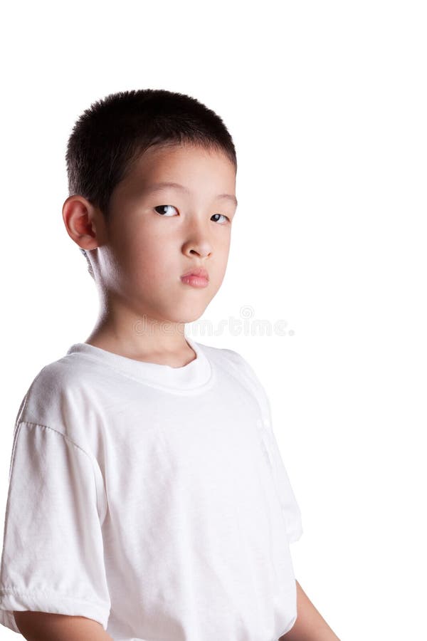 Young Asian Boy with Upset look