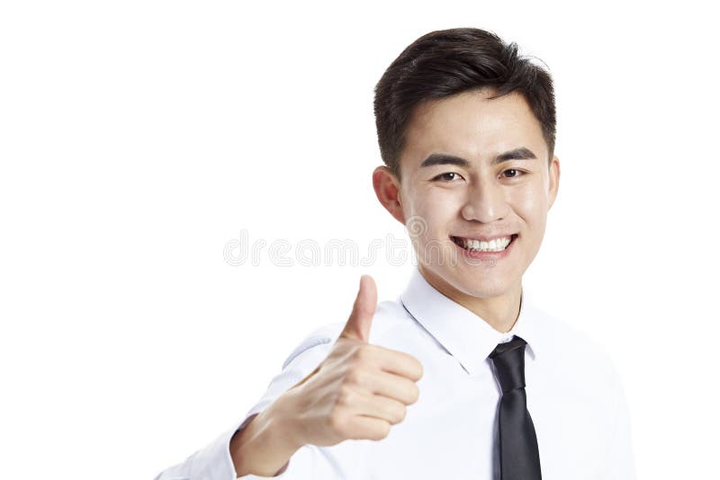 Chinese man with thumbs up