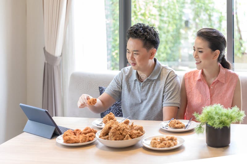 Couples eating together