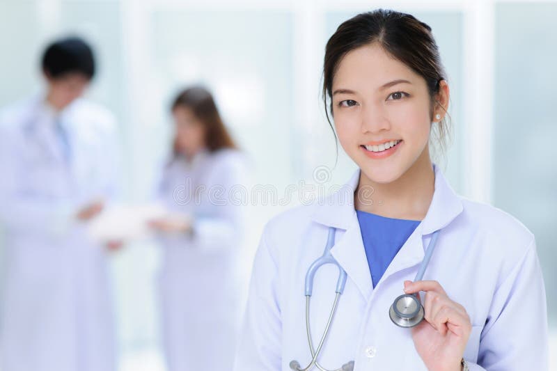 Young asian doctor at hospital royalty free stock image Young asian doctor at hospital royalty free stock image