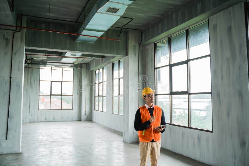 Engineer Doing Inspection on Project Installation Stock Image Image