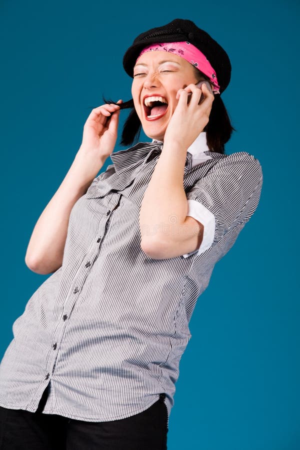 Young asian girl on the phone