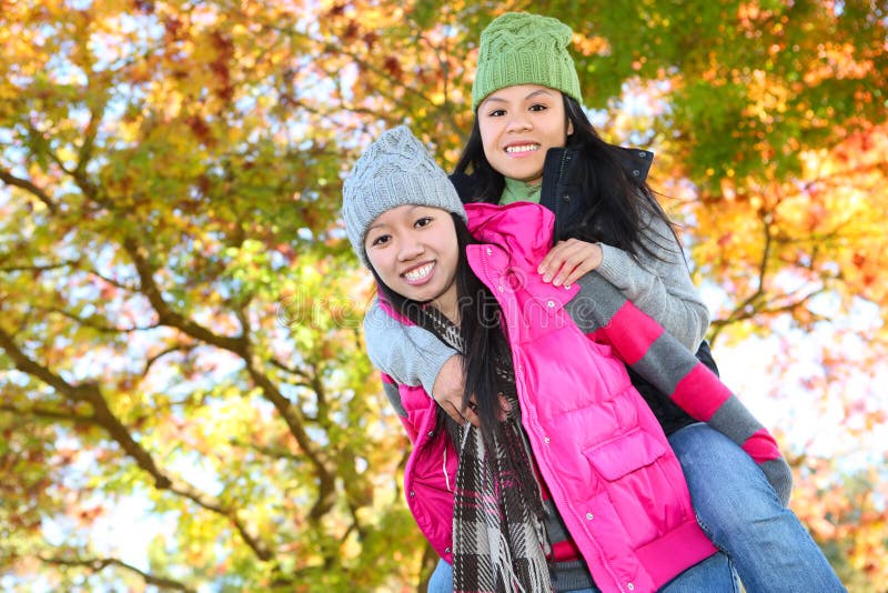 Young Asian Girls in Park