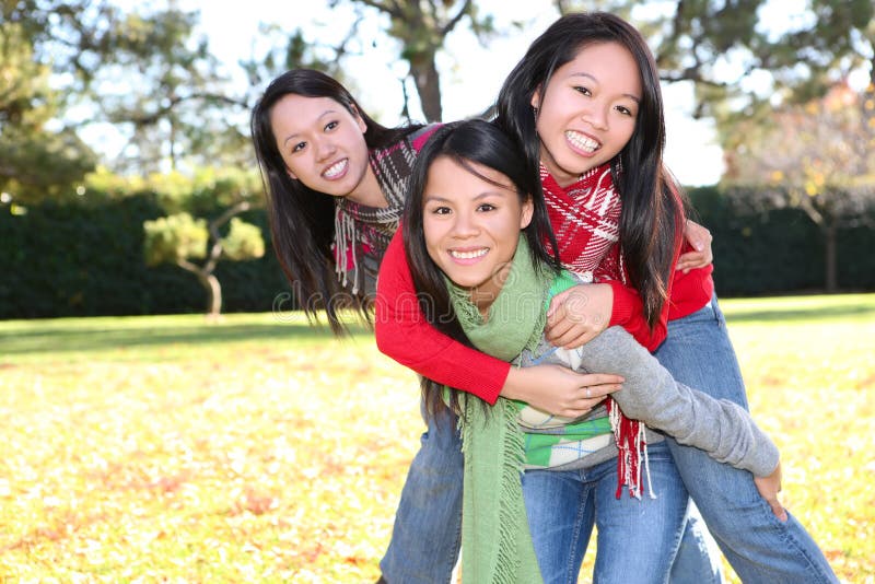 Young Asian Girls in Park