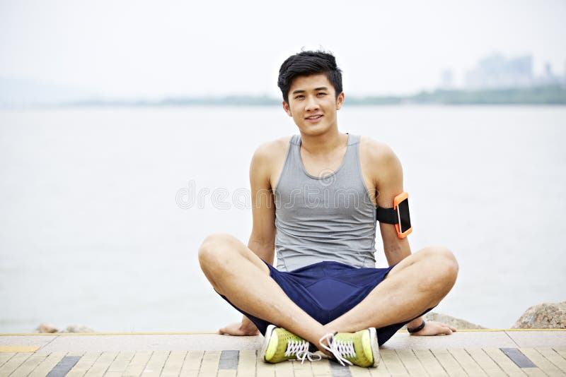 Asian young crunchboy outdoor