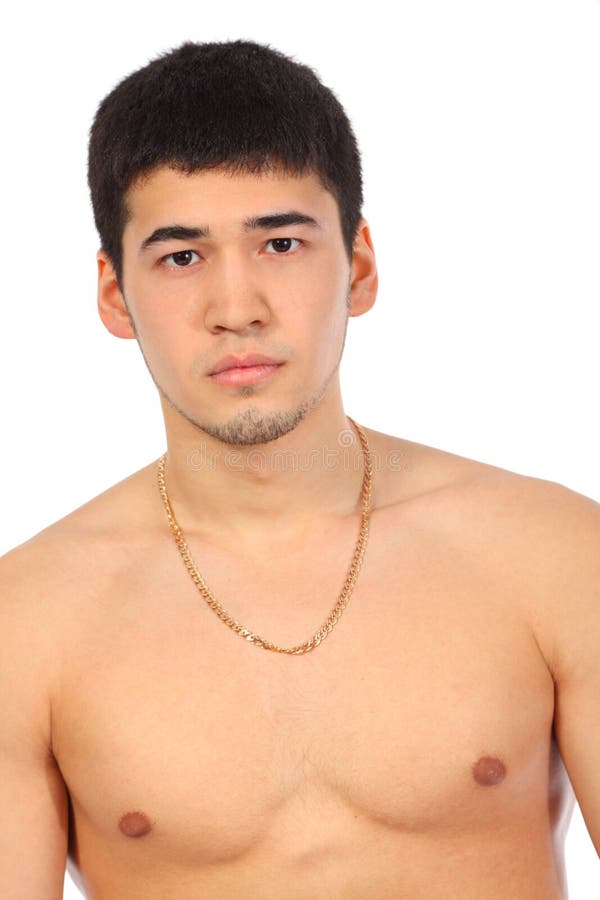 Young Asian topless man