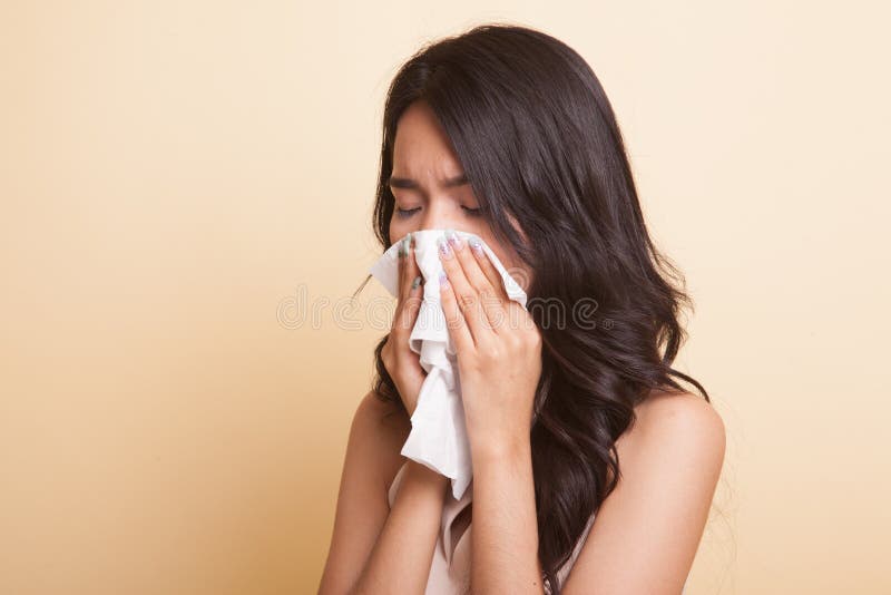 Young Asian Woman Got Sick And Flu Stock Image Image Of Girl
