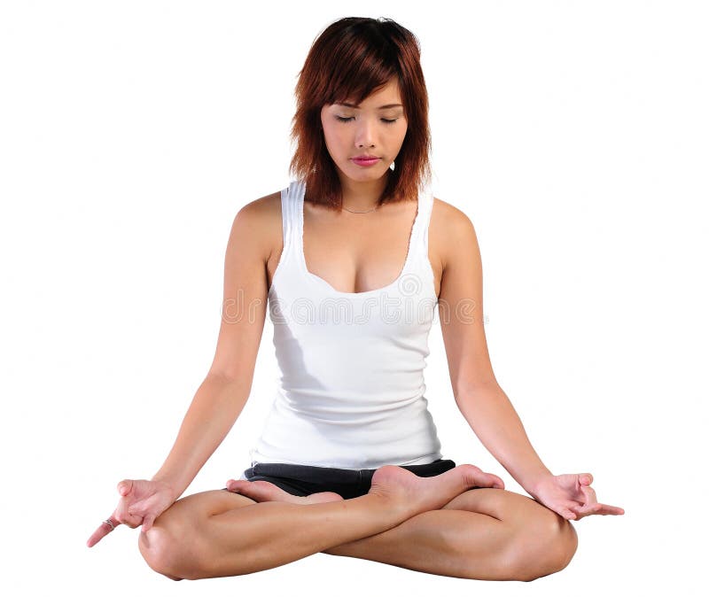 Young asian woman practicing yoga
