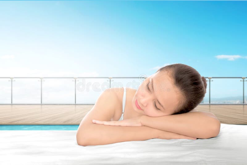 Young asian woman relaxing on the morning stock images Young asian woman relaxing on the morning stock images