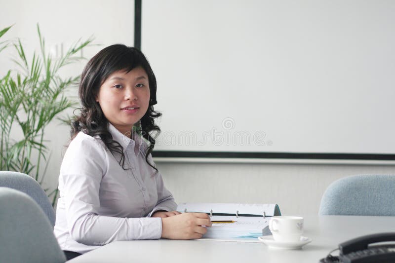 Young asian women in meeting room