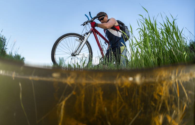 Young Athlete Crossing the River Stock Photo Image of crossing