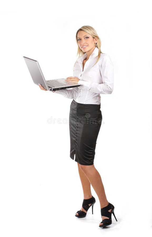 Young and attractive businesswoman with a laptop