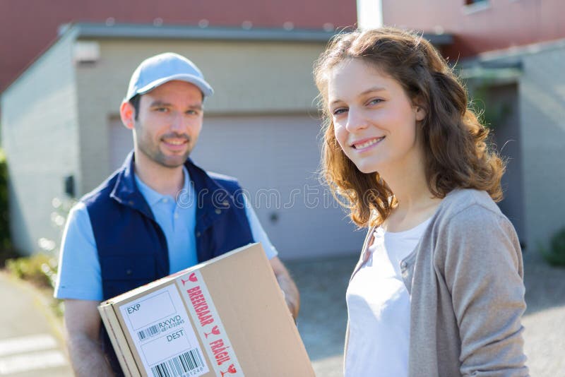 Young Attractive Delivery Man His Way To Customer Stock Photos Free