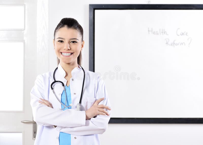 Young attractive medical student royalty free stock image