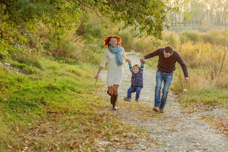 Young Attractive Parents and Child Portrait