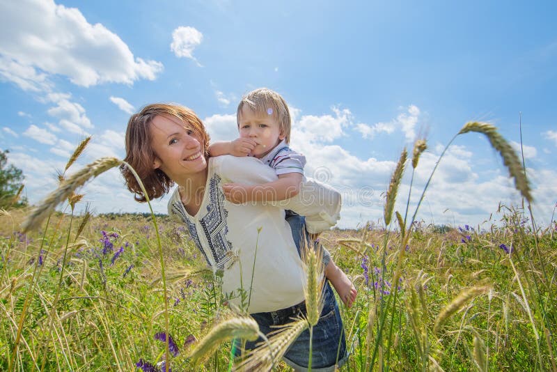 Young Attractive Parents and Child Portrait