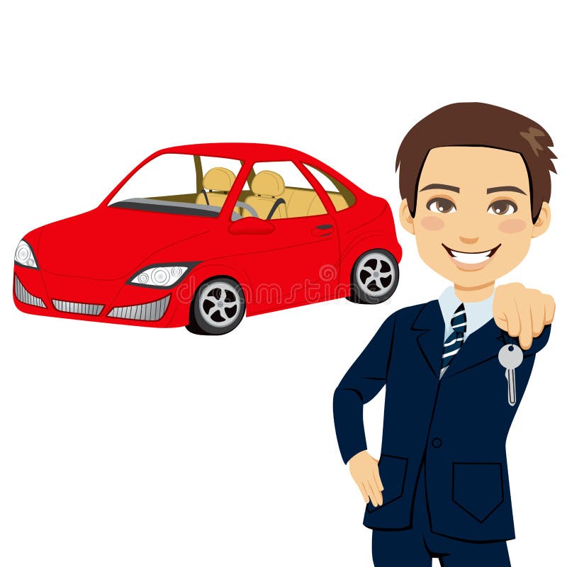 Young Automobile Salesman stock vector. Illustration of purchase 25595081