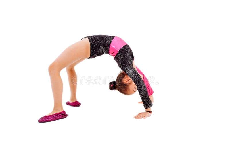 Young Baby Artistic Gymnast Doing Bridge Stock Photos - Free & Royalty ...