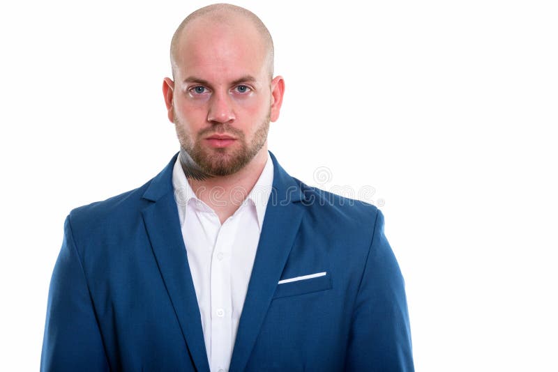 Young Bald Muscular Businessman Stock Image - Image of formal, balding ...