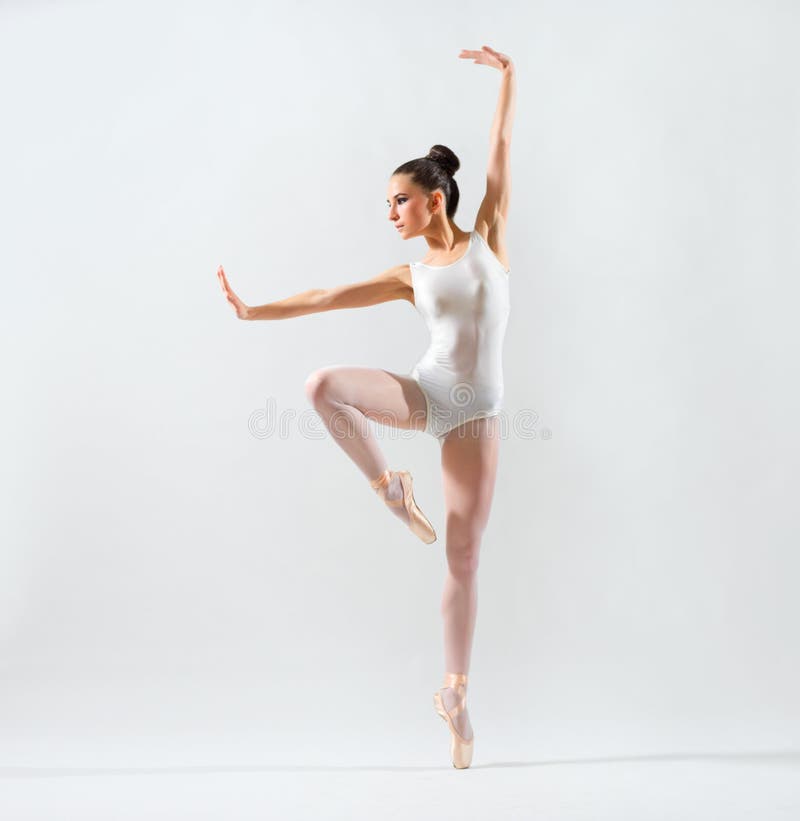 Young ballerina on grey version