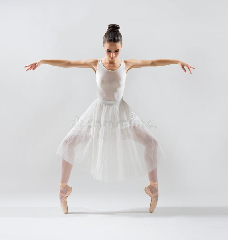 Young ballerina on grey version