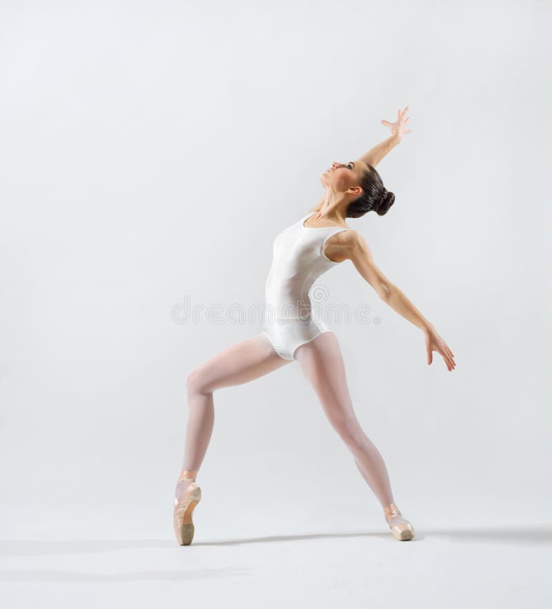 Young ballerina on grey version