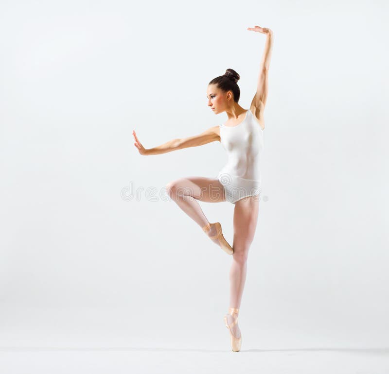 Young ballerina on grey version