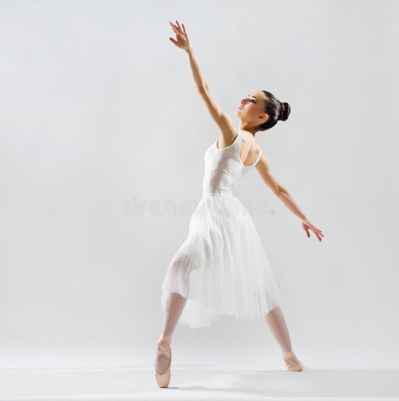 Young ballerina on grey version