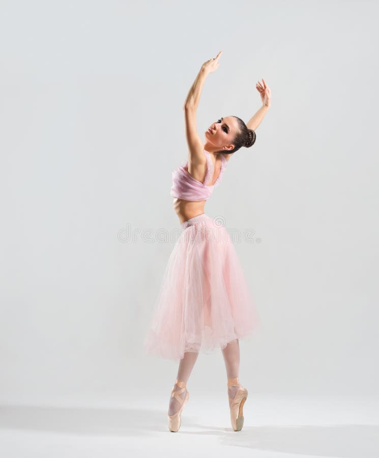 Young ballerina on grey version