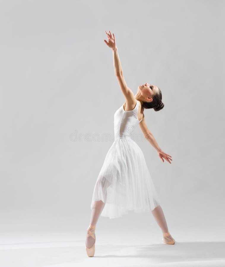 Young ballerina on grey version