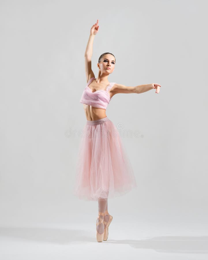 Young ballerina on grey version