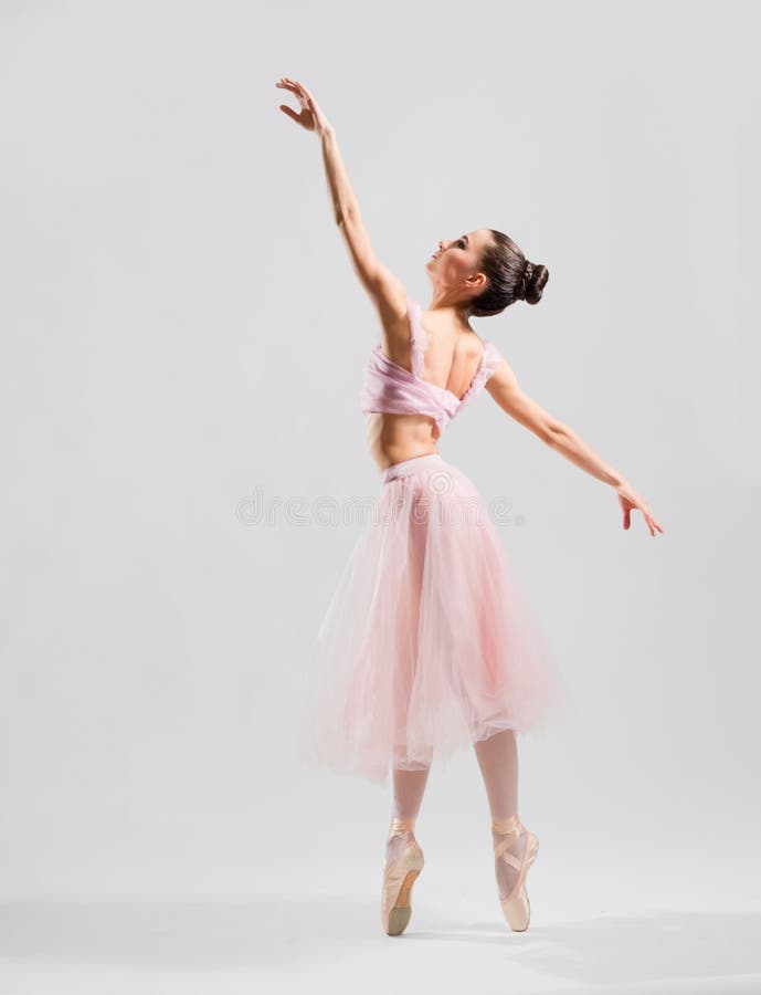 Young ballerina on grey version