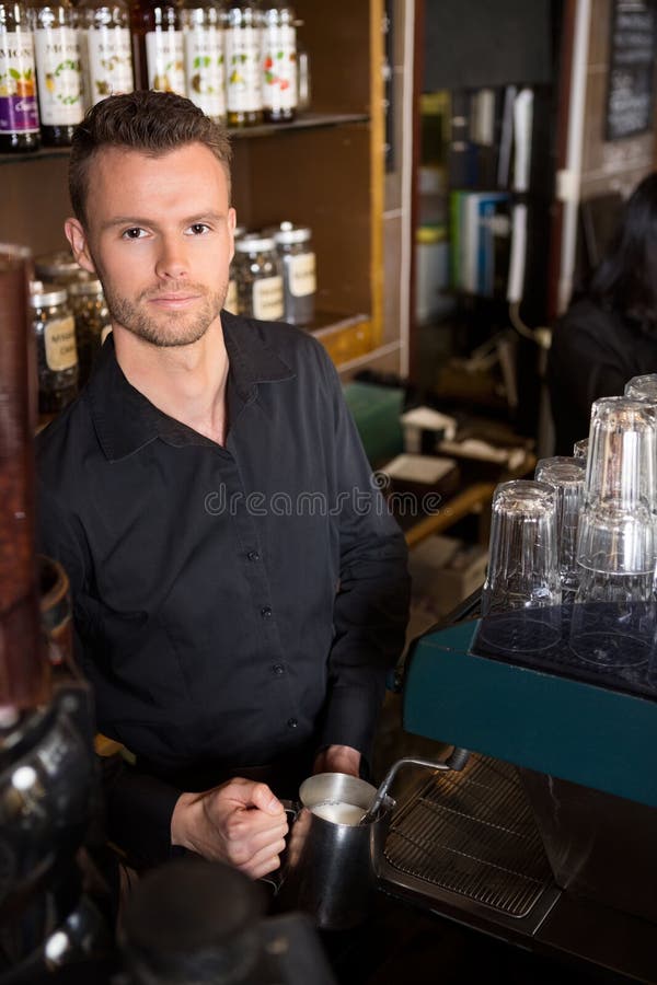 Young Barista Working at Stock Image Image of portrait