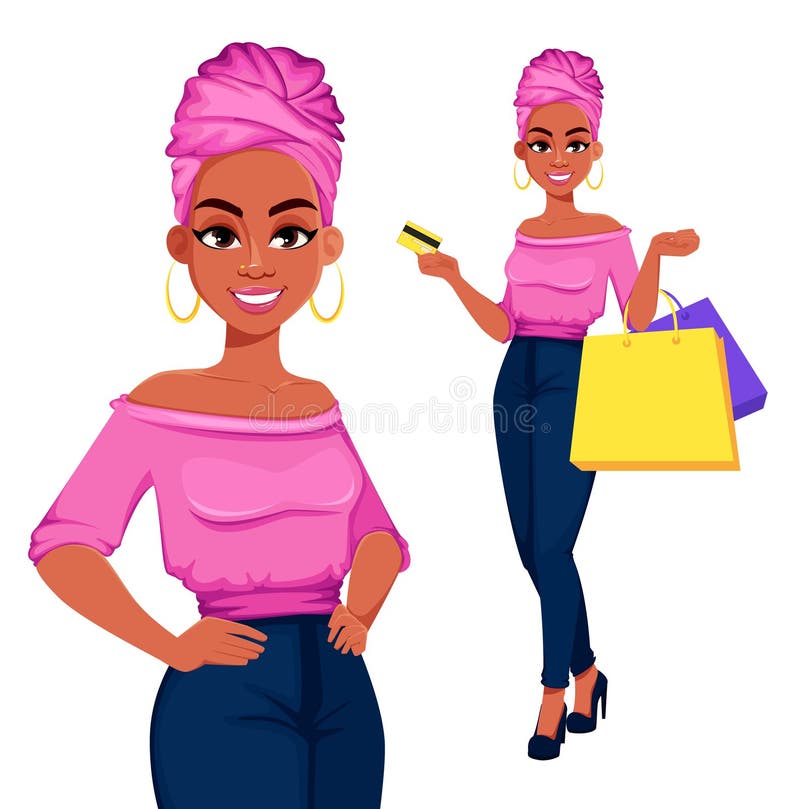 Young Beautiful African American Business Woman Stock Vector - Illustration  of concept, american: 166318389