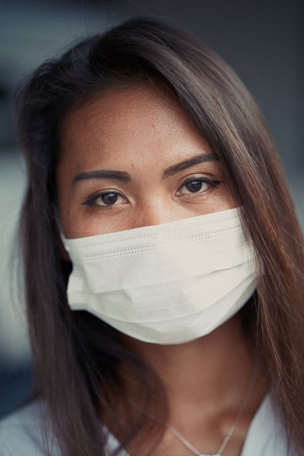 Young Beautiful Asian Woman or Hospital Nurse Using Protective Medical ...