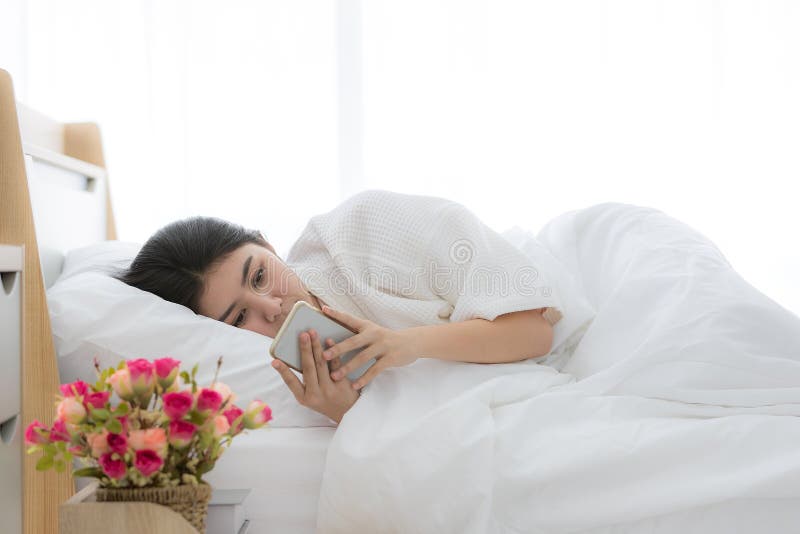 Woman in bedroom stock images Woman in bedroom stock images
