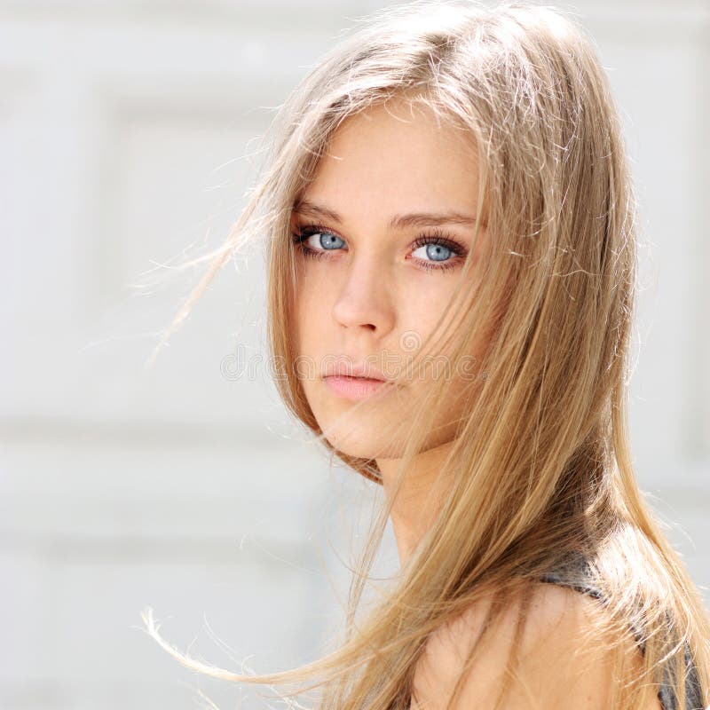 Young beautiful blonde woman