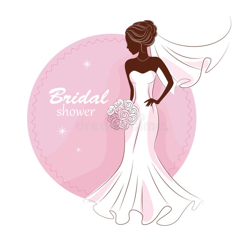 Young beautiful bride . Bridal shower. vector illustration Young beautiful bride . Bridal shower. vector illustration