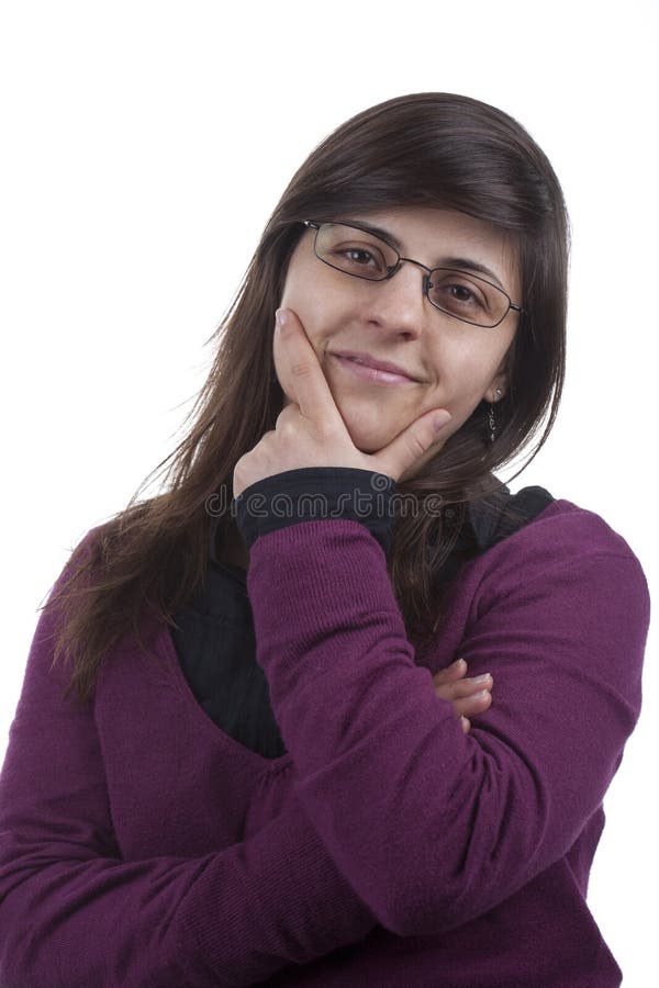 Young beautiful businesswoman with glasses