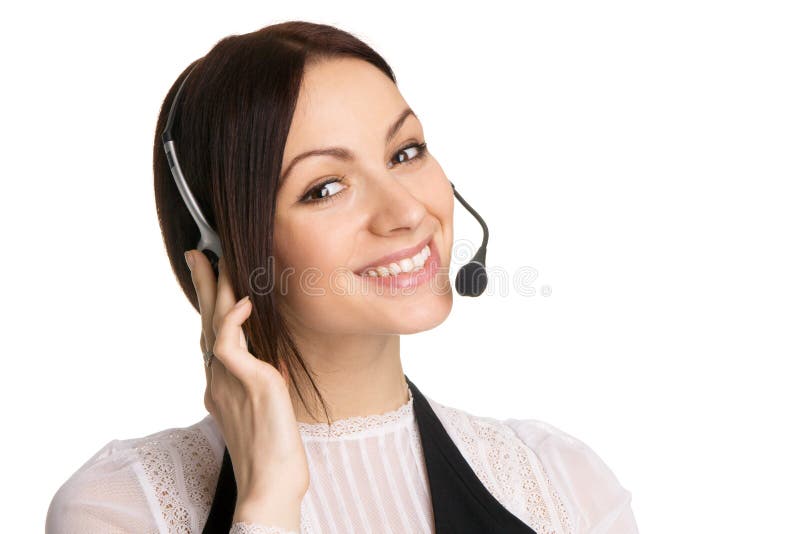 Young beautiful call center operator