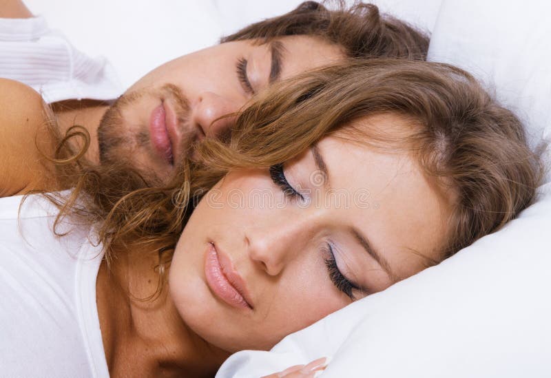 Young beautiful couple sleeping stock photography Young beautiful couple sleeping stock photography