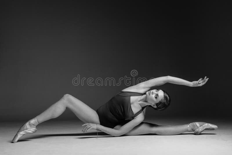 Young beautiful dancer is posing in studio royalty free stock photos